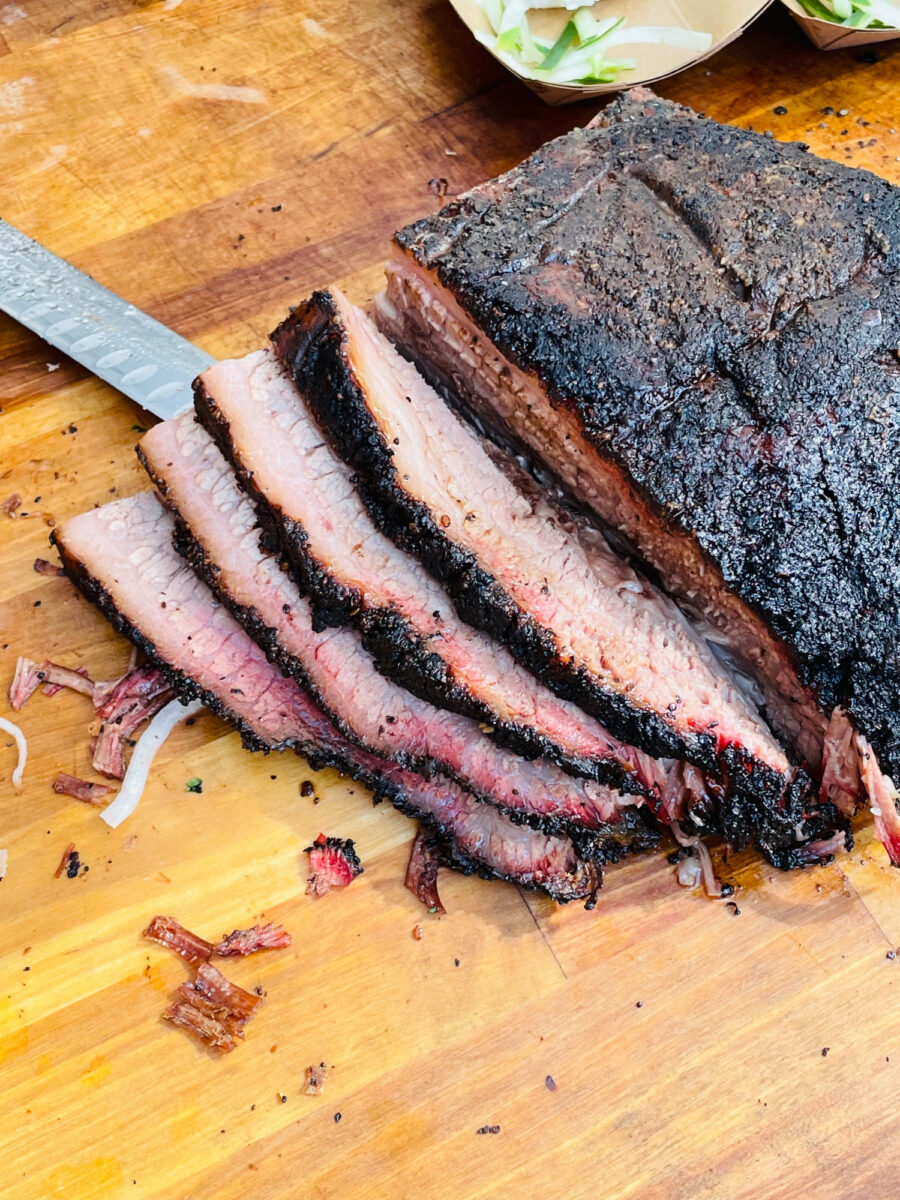 Bubbles and Brisket - 2022 Smoky Hollow in Raleigh, NC - Sliced Brisket