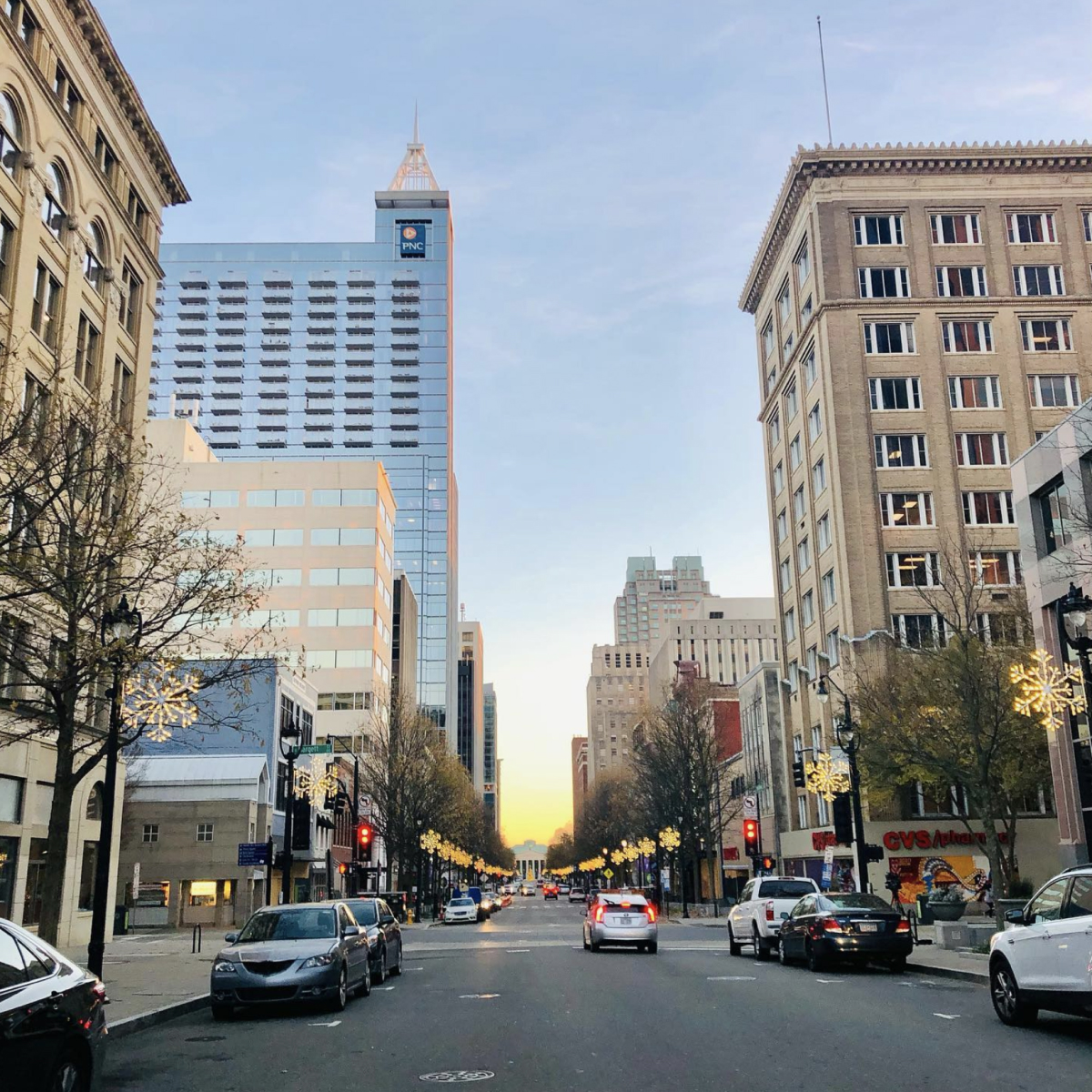 Downtown Raleigh looking South down Fayetteville Street