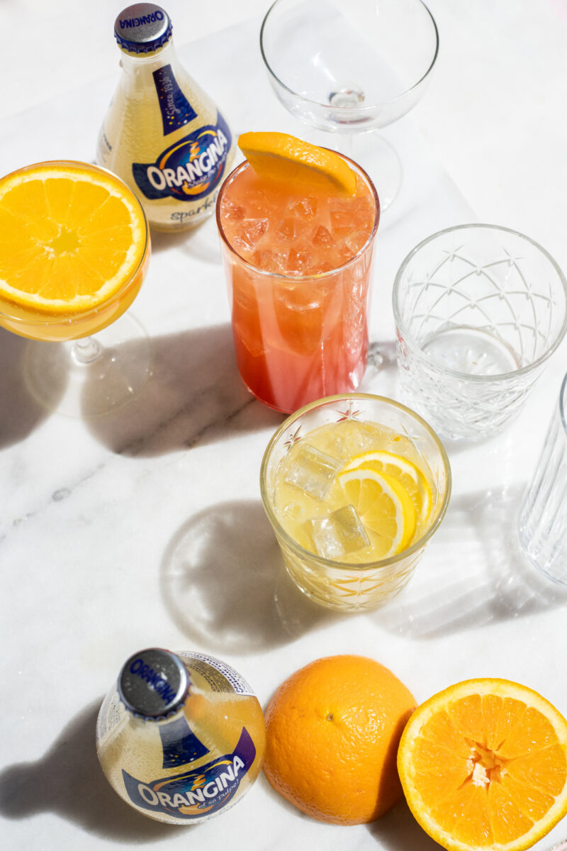 Orangina - Table top with Glasses and Bottles