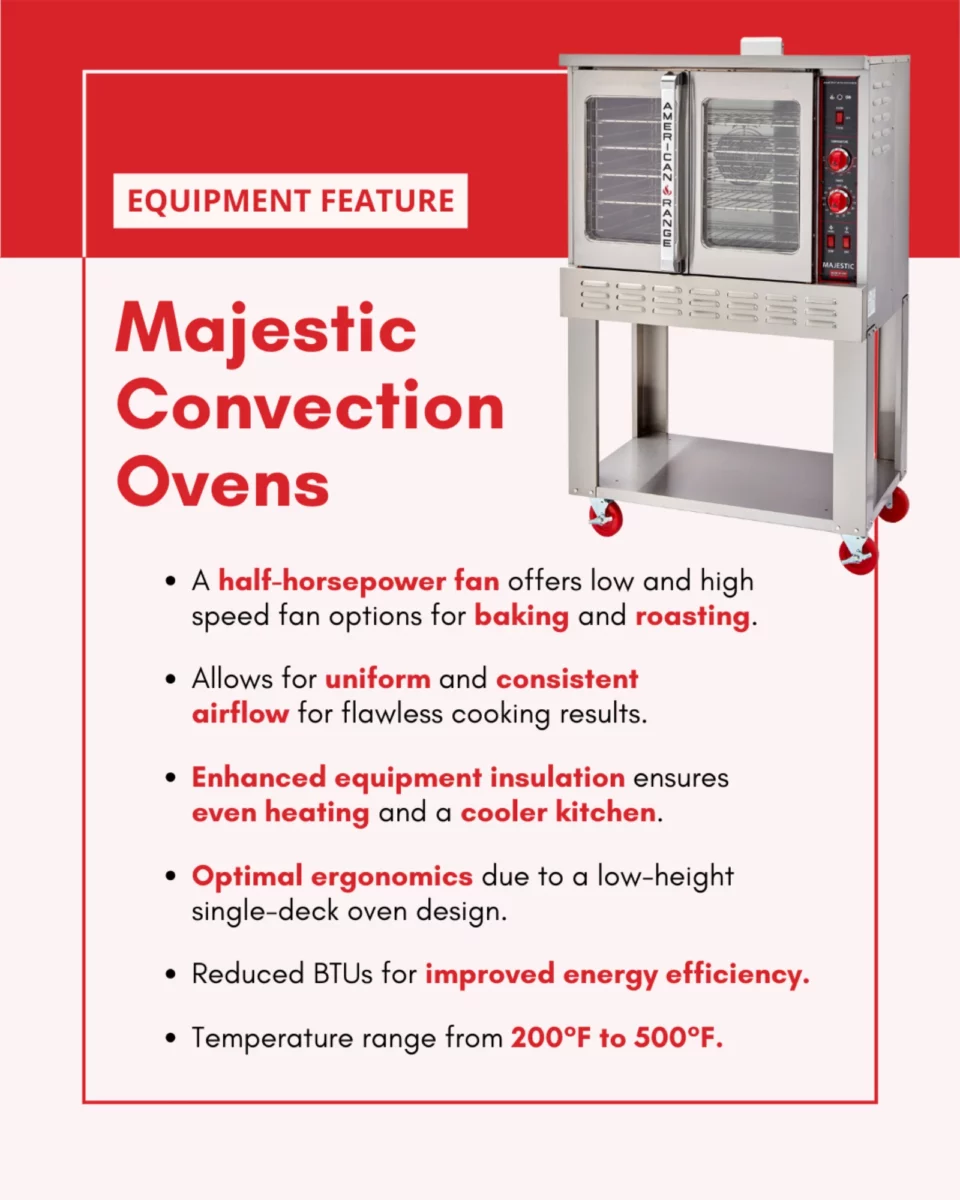 Social media post for American Range featuring their Majestic Convection Ovens