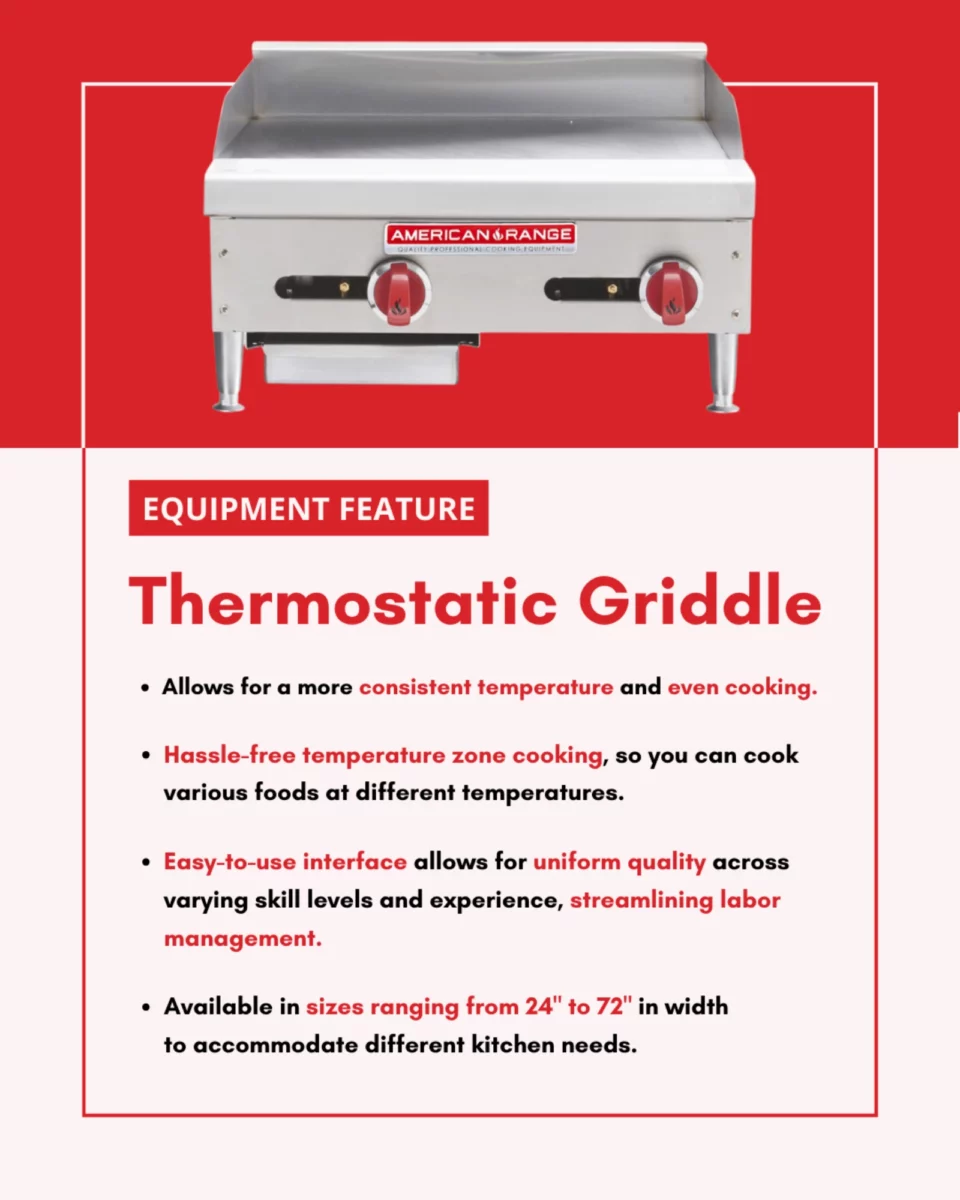 Social media post for American Range featuring their Thermostatic Griddle